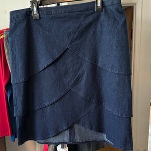 Larry Levine Asymmetrical Denim Skirt